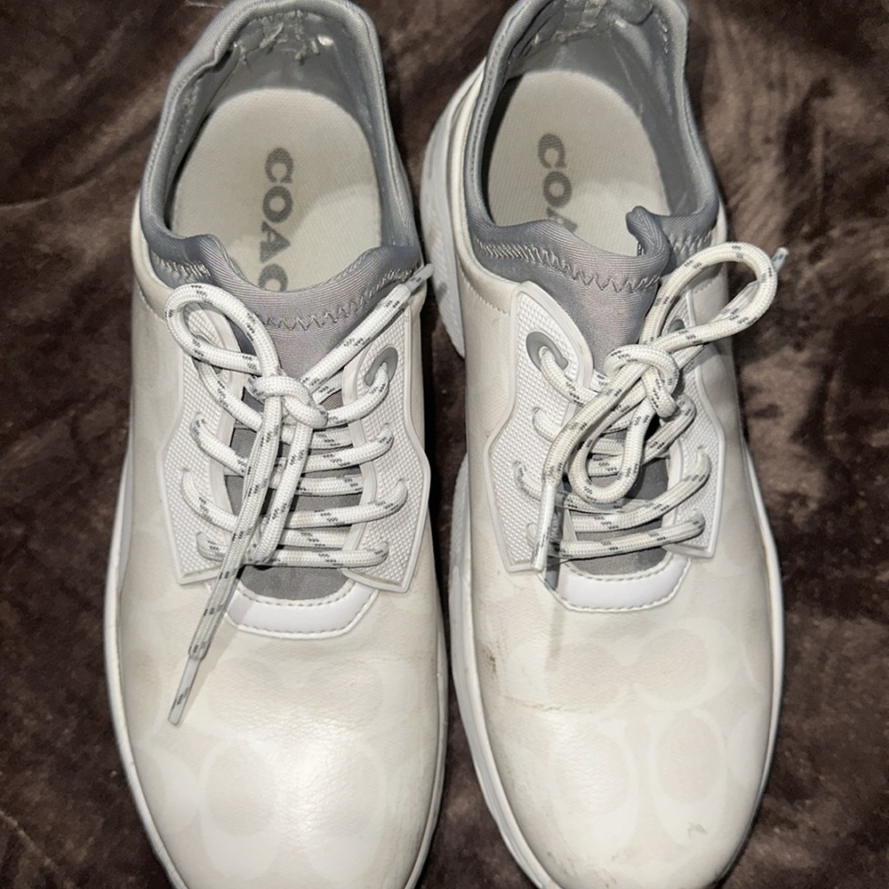 White & Grey Coach Sneakers